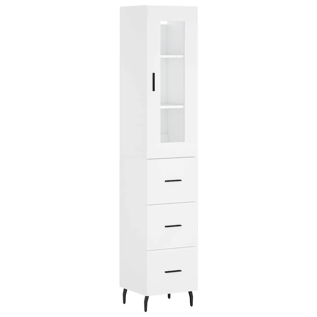 skab 34,5x34x180 cm konstrueret træ hvid