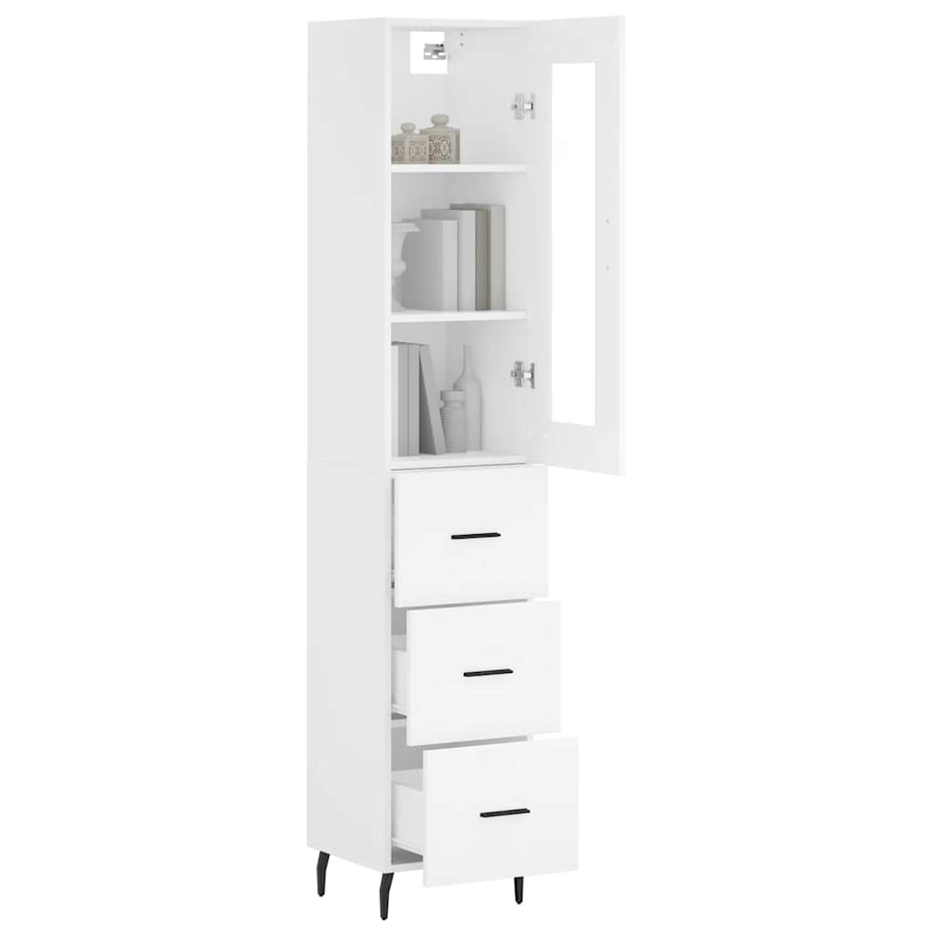skab 34,5x34x180 cm konstrueret træ hvid