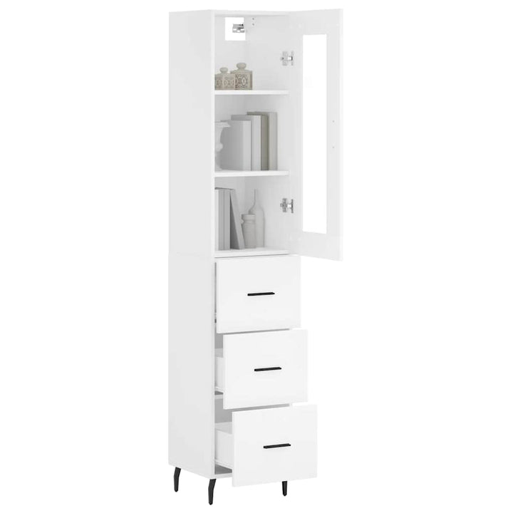 skab 34,5x34x180 cm konstrueret træ hvid
