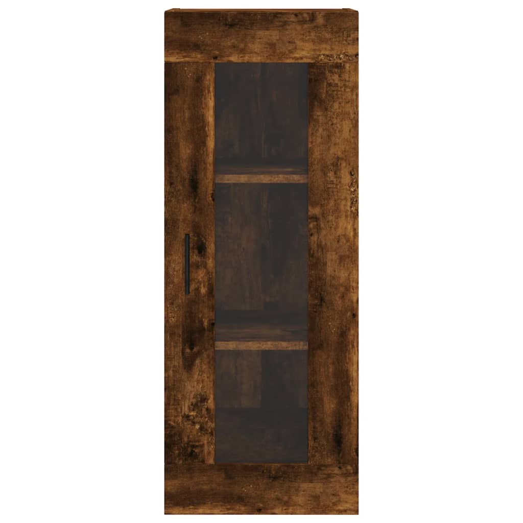 skab 34,5x34x180 cm konstrueret træ røget egetræ