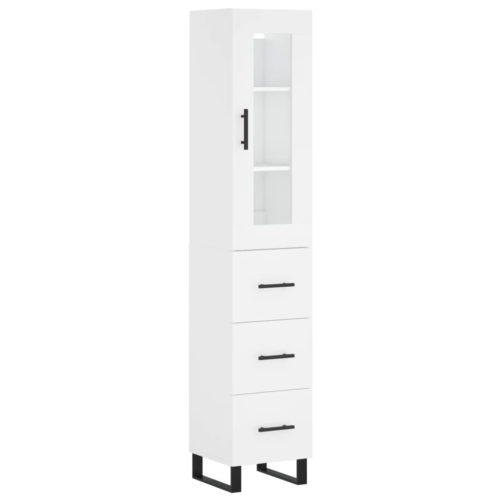 skab 34,5x34x180 cm konstrueret træ hvid