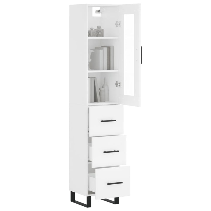 skab 34,5x34x180 cm konstrueret træ hvid