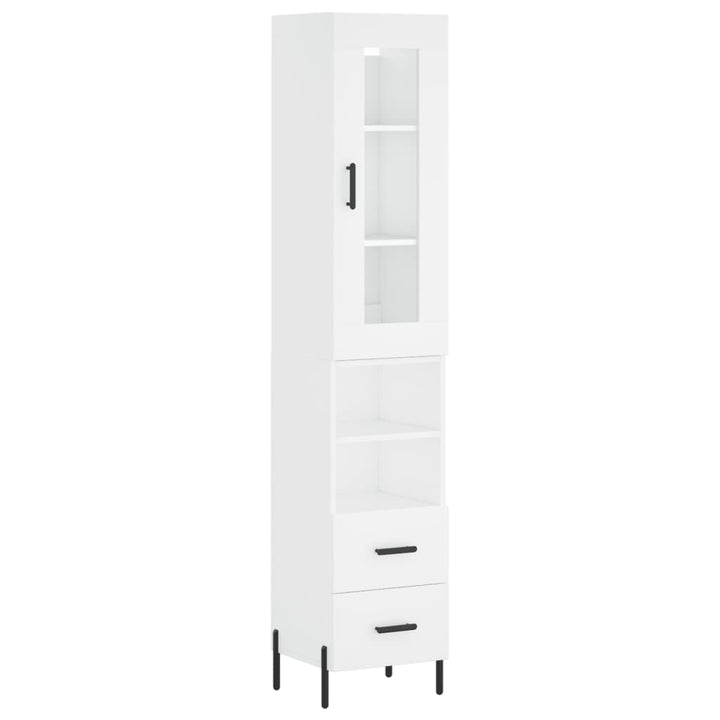 skab 34,5x34x180 cm konstrueret træ hvid