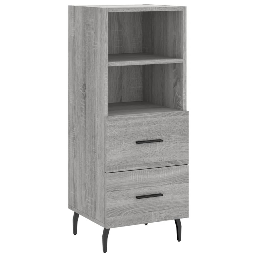 højskab 34,5x34x180 cm konstrueret træ grå sonoma-eg