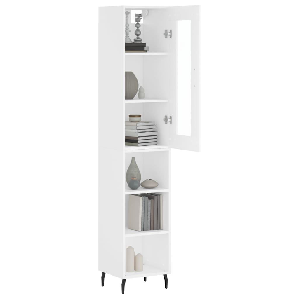 skab 34,5x34x180 cm konstrueret træ hvid