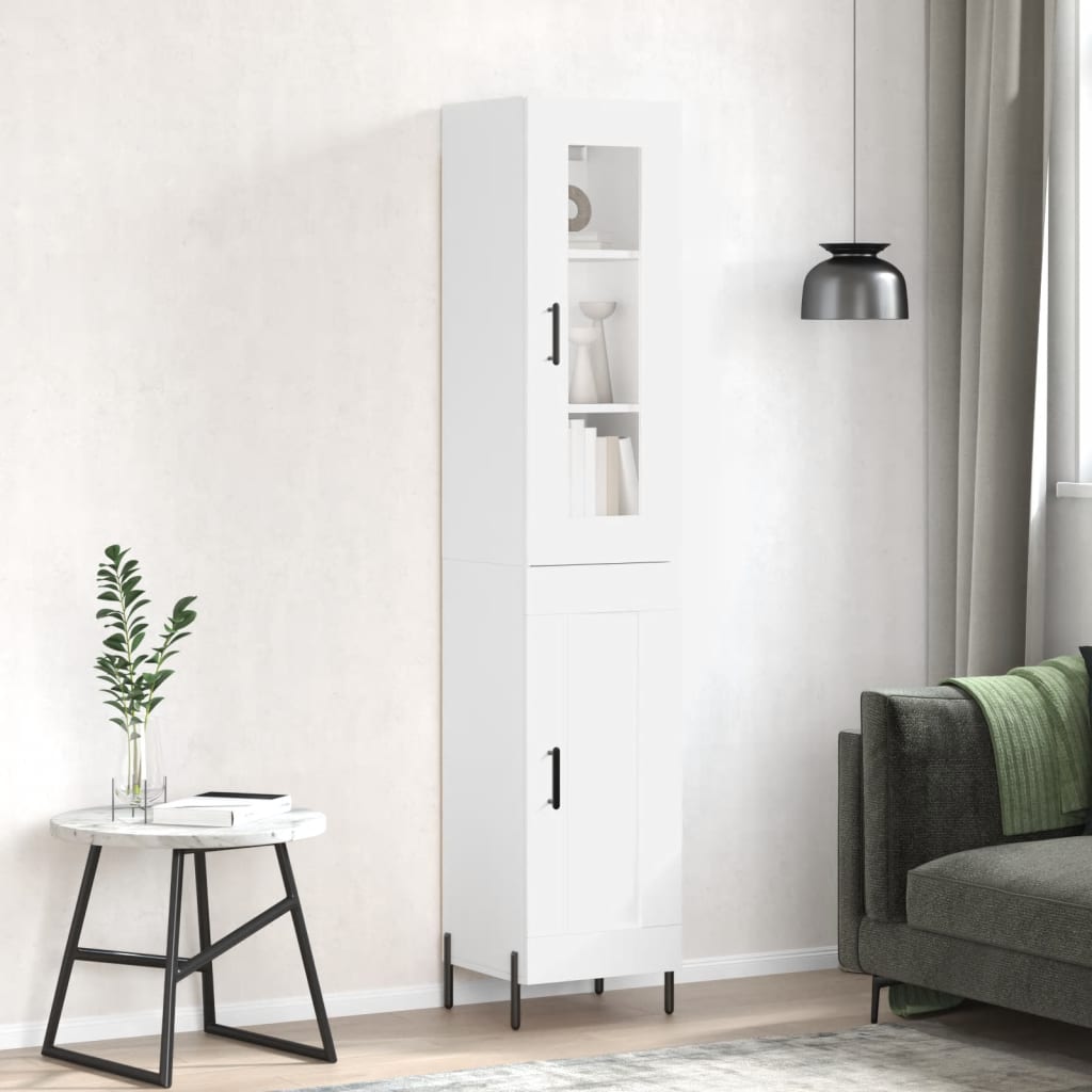 skab 34,5x34x180 cm konstrueret træ hvid