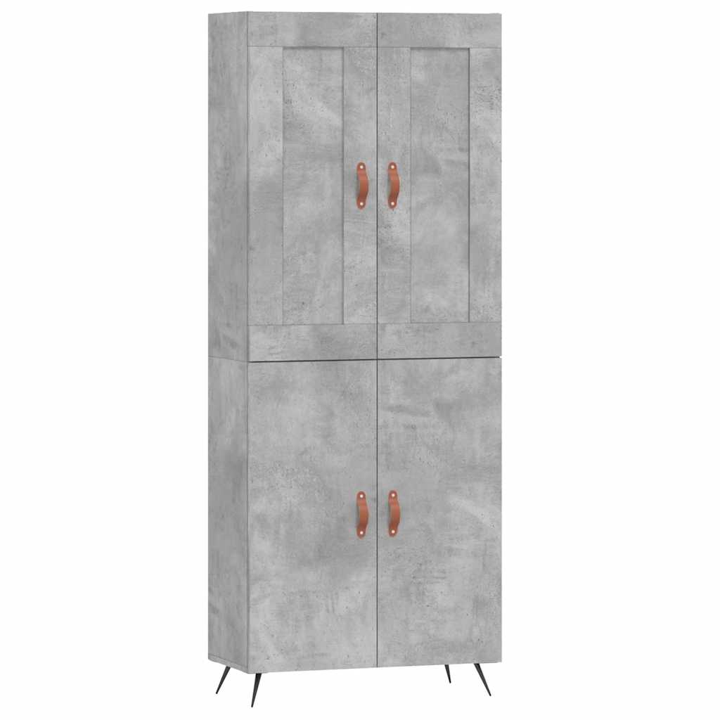højskab 69,5x34x180 cm konstrueret træ betongrå