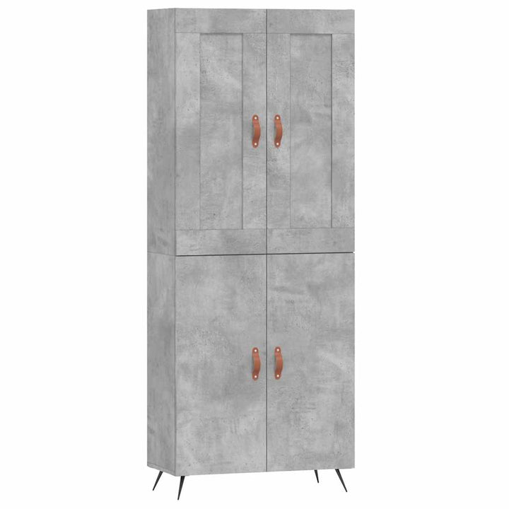 højskab 69,5x34x180 cm konstrueret træ betongrå