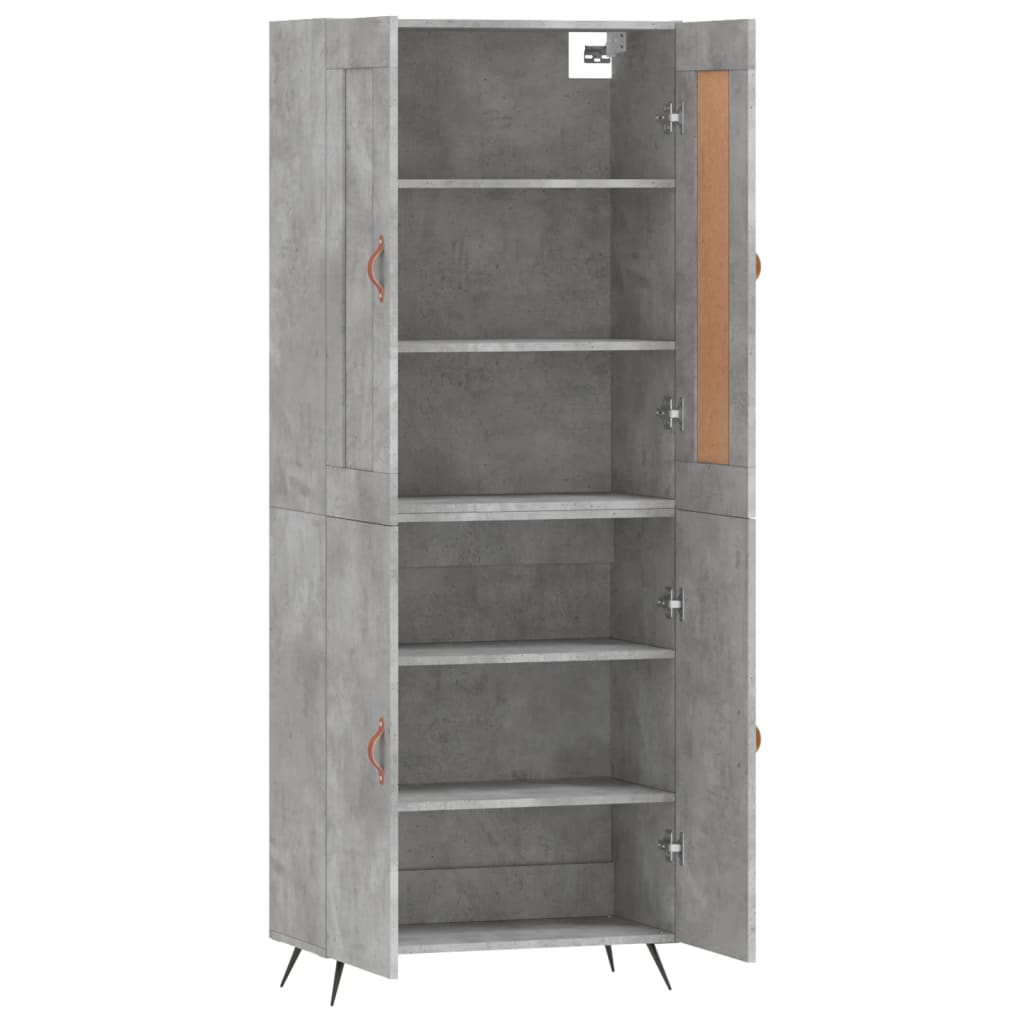 højskab 69,5x34x180 cm konstrueret træ betongrå