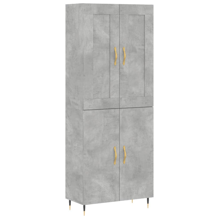 højskab 69,5x34x180 cm konstrueret træ betongrå