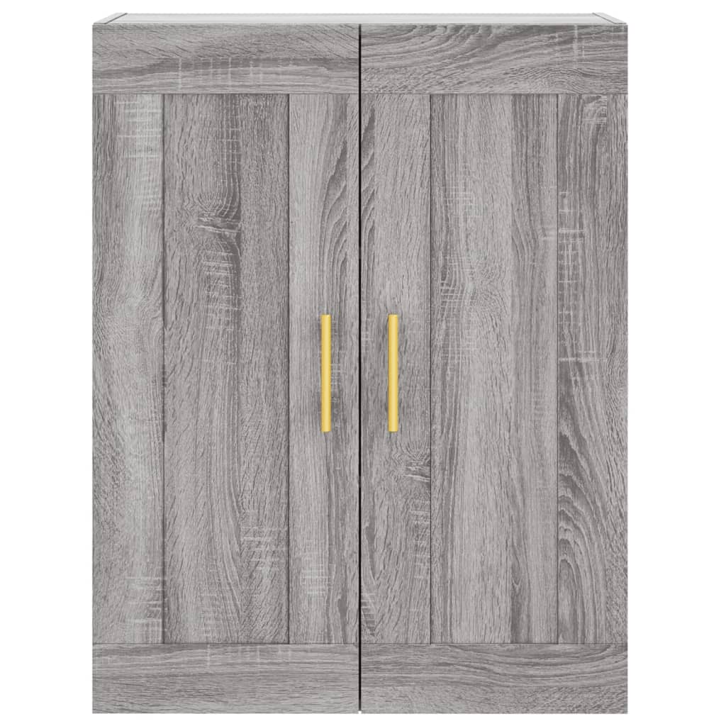 højskab 69,5x34x180 cm konstrueret træ grå sonoma-eg
