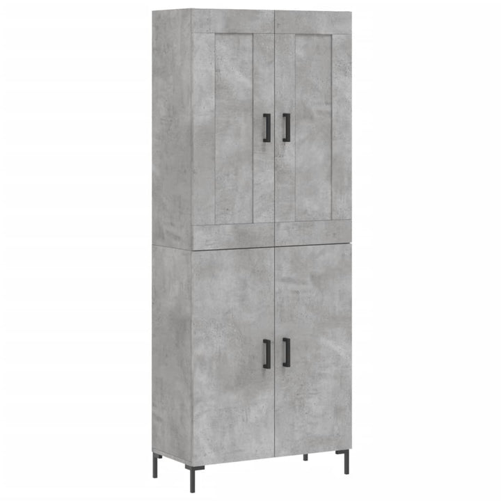 højskab 69,5x34x180 cm konstrueret træ betongrå
