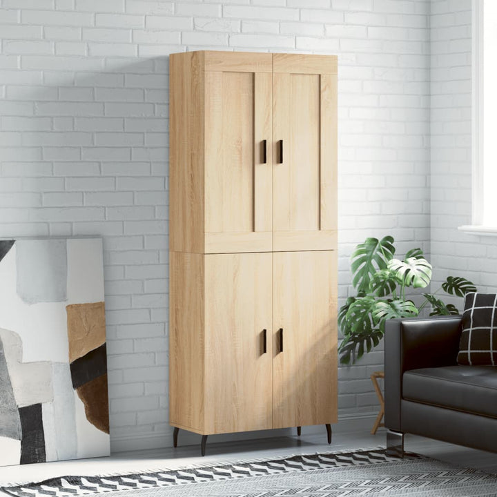 højskab 69,5x34x180 cm konstrueret træ sonoma-eg