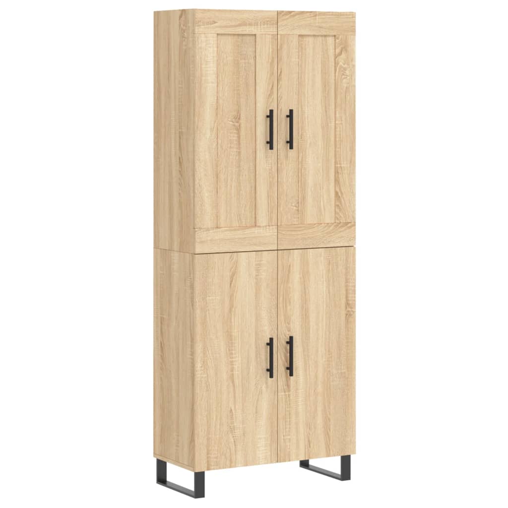 højskab 69,5x34x180 cm konstrueret træ sonoma-eg