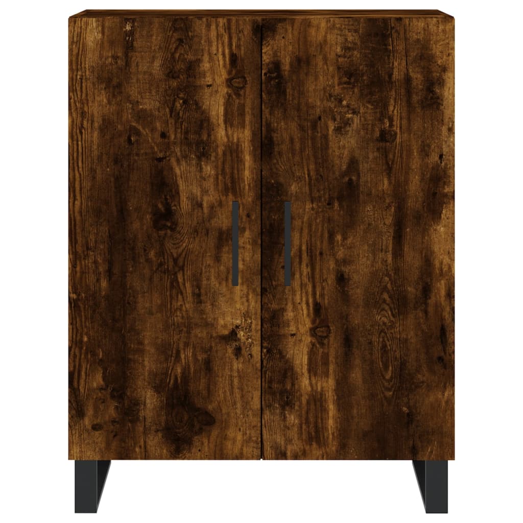 højskab 69,5x34x180 cm konstrueret træ røget egetræsfarve