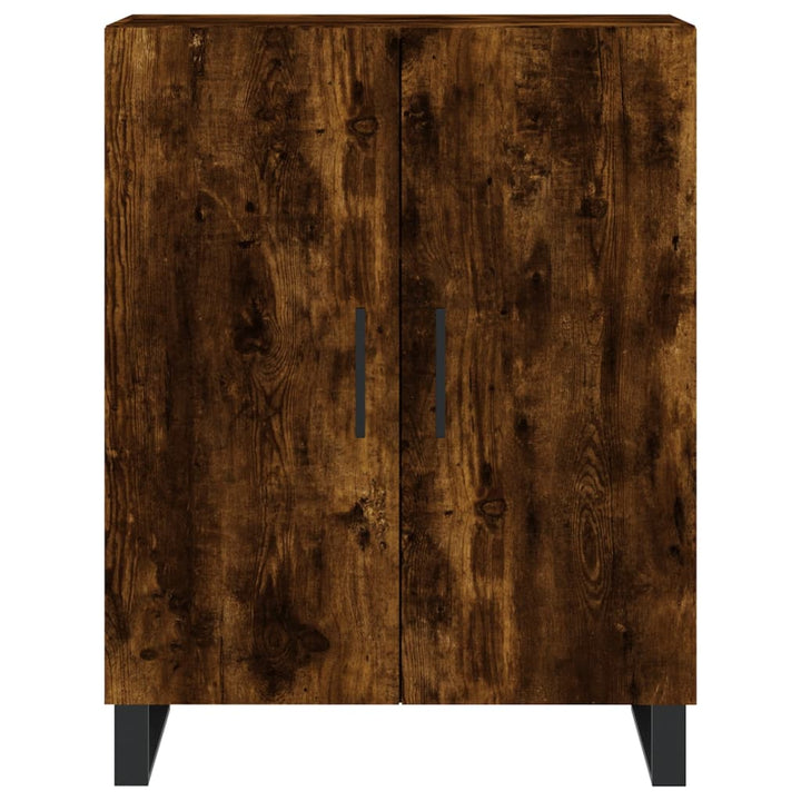 højskab 69,5x34x180 cm konstrueret træ røget egetræsfarve