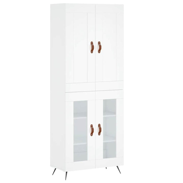 højskab 69,5x34x180 cm konstrueret træ hvid