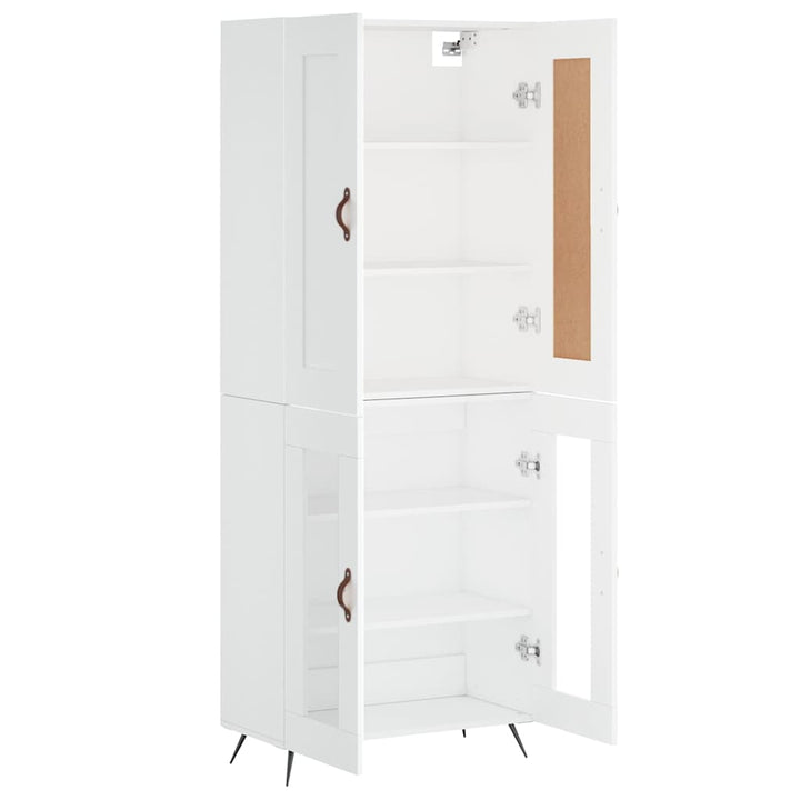 højskab 69,5x34x180 cm konstrueret træ hvid