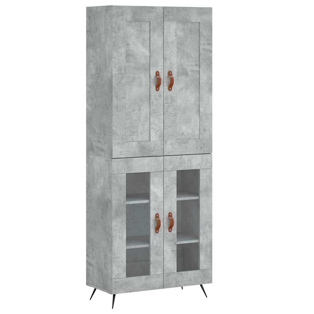 højskab 69,5x34x180 cm konstrueret træ betongrå