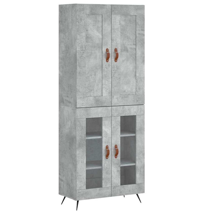 højskab 69,5x34x180 cm konstrueret træ betongrå