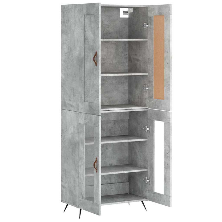 højskab 69,5x34x180 cm konstrueret træ betongrå