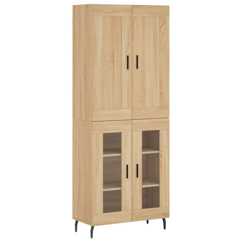 højskab 69,5x34x180 cm konstrueret træ sonoma-eg