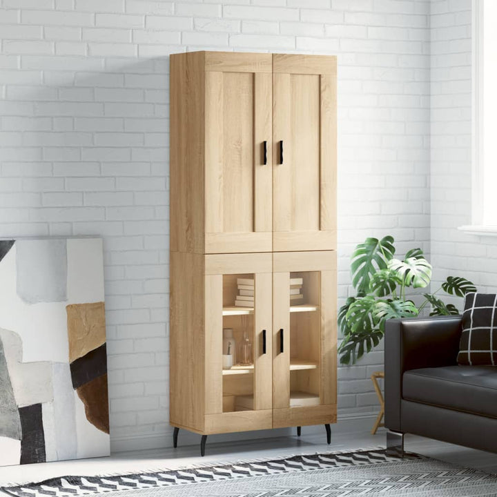 højskab 69,5x34x180 cm konstrueret træ sonoma-eg