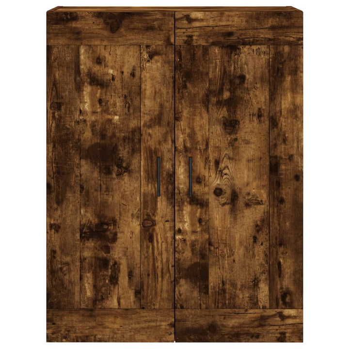 højskab 69,5x34x180 cm konstrueret træ røget egetræsfarve