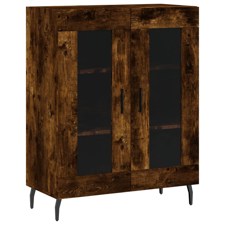 højskab 69,5x34x180 cm konstrueret træ røget egetræsfarve