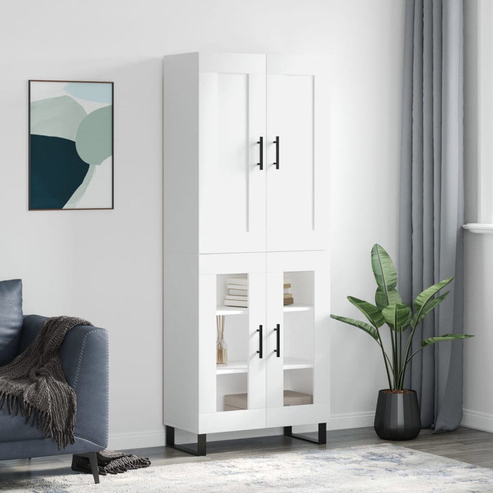 højskab 69,5x34x180 cm konstrueret træ hvid