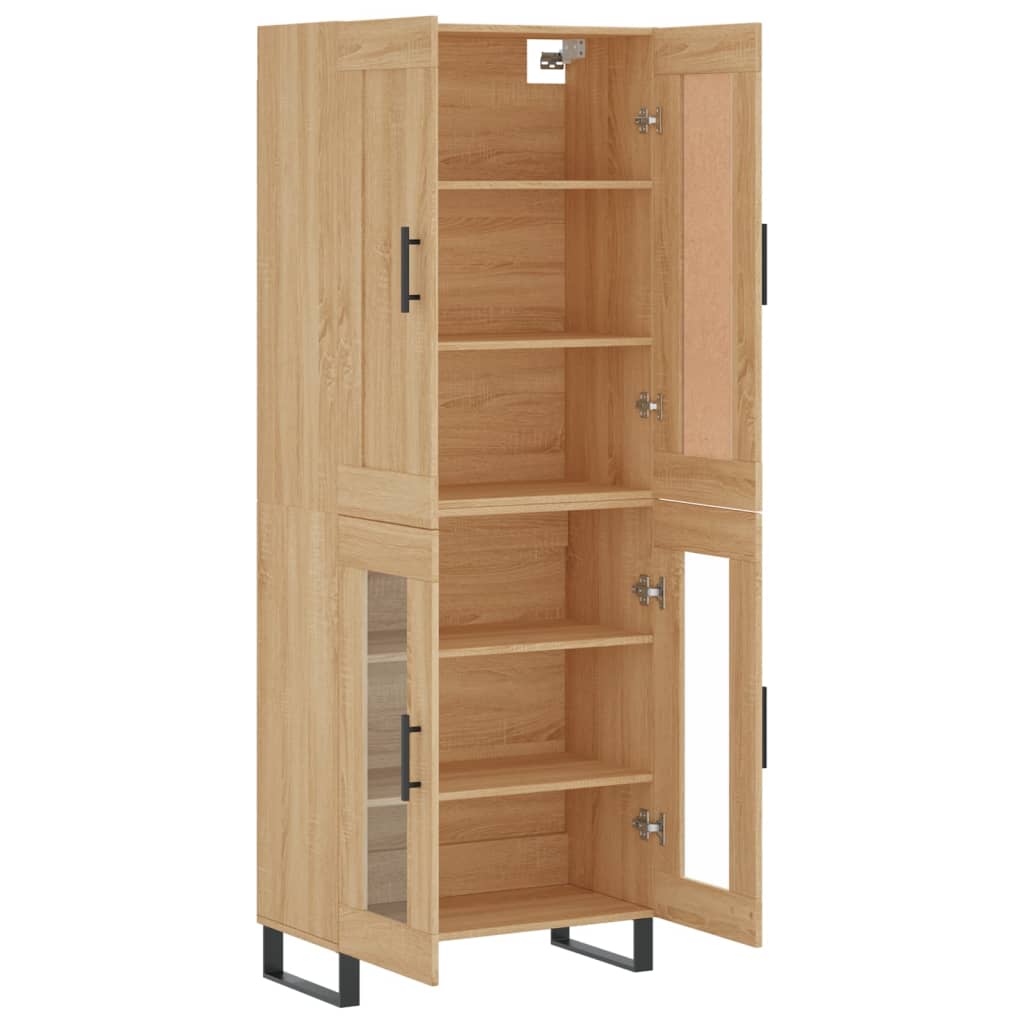 højskab 69,5x34x180 cm konstrueret træ sonoma-eg