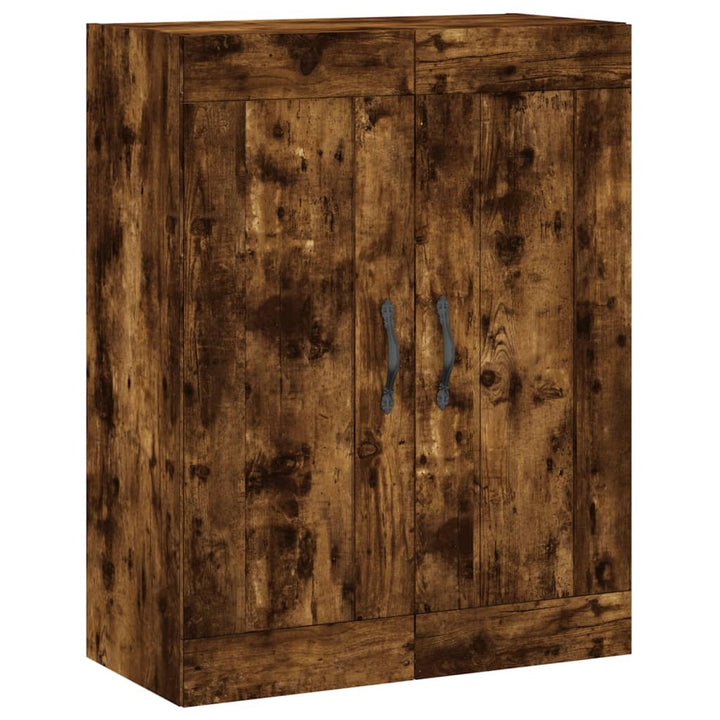 højskab 69,5x34x180 cm konstrueret træ røget egetræsfarve