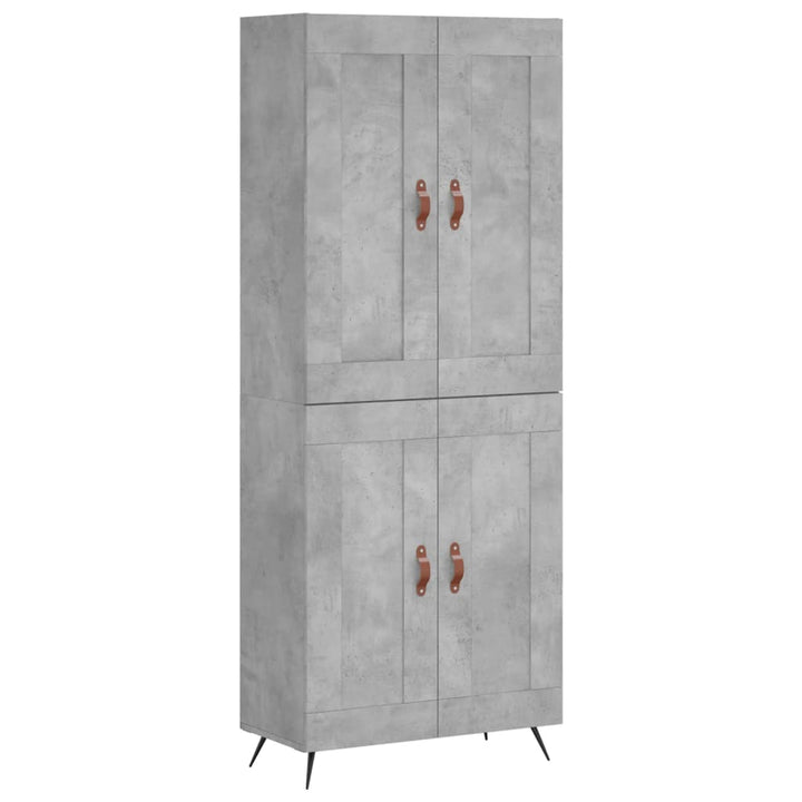højskab 69,5x34x180 cm konstrueret træ betongrå