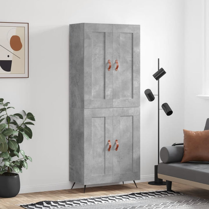 højskab 69,5x34x180 cm konstrueret træ betongrå