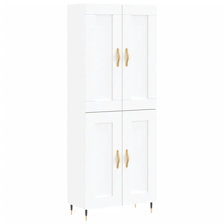 højskab 69,5x34x180 cm konstrueret træ hvid