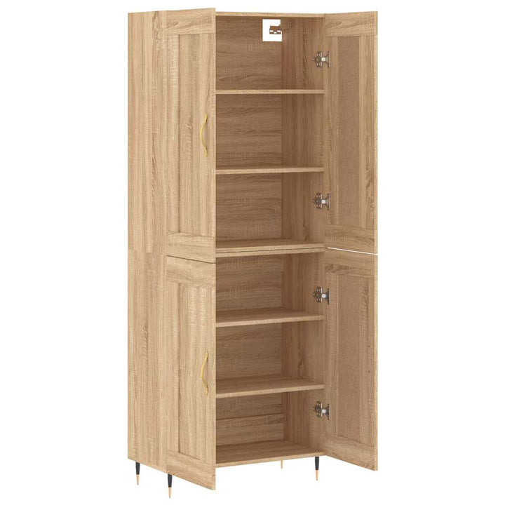 højskab 69,5x34x180 cm konstrueret træ sonoma-eg