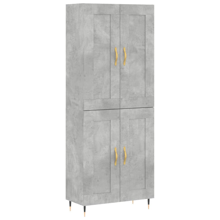 højskab 69,5x34x180 cm konstrueret træ betongrå
