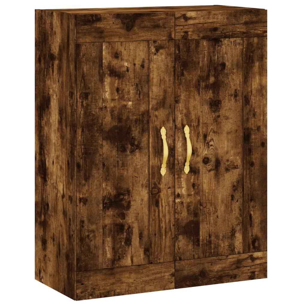 højskab 69,5x34x180 cm konstrueret træ røget egetræsfarve