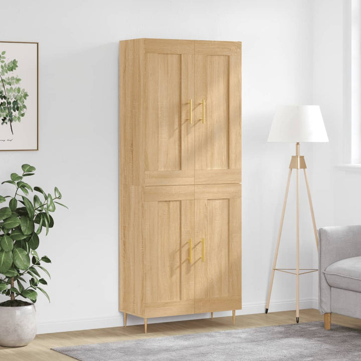 højskab 69,5x34x180 cm konstrueret træ sonoma-eg