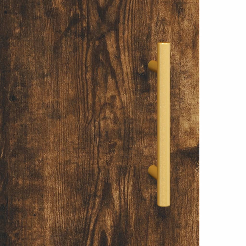 højskab 69,5x34x180 cm konstrueret træ røget egetræsfarve