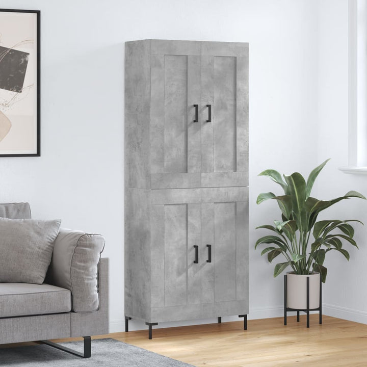 højskab 69,5x34x180 cm konstrueret træ betongrå