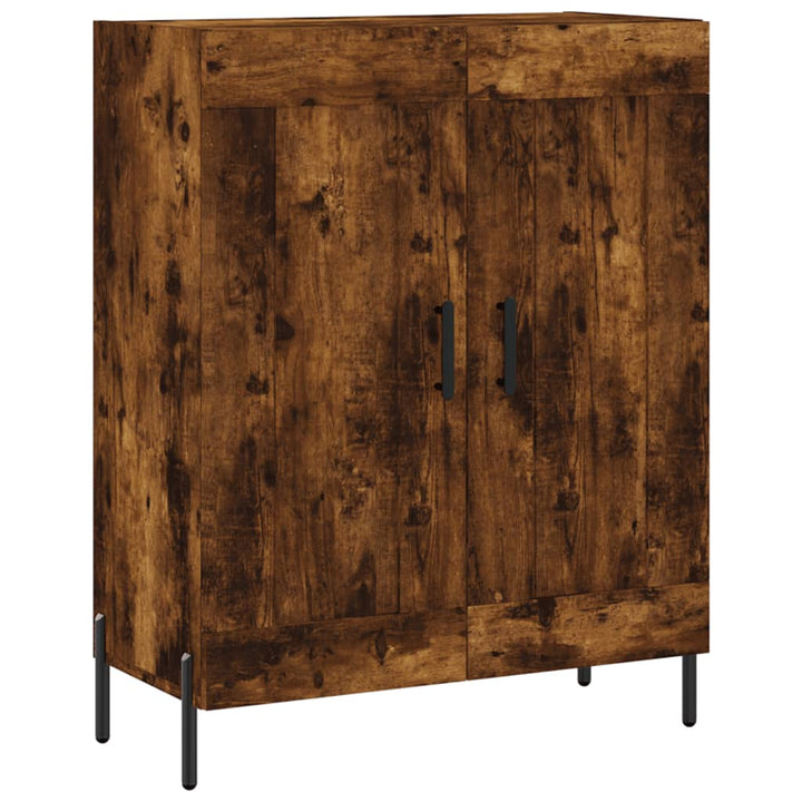 højskab 69,5x34x180 cm konstrueret træ røget egetræsfarve