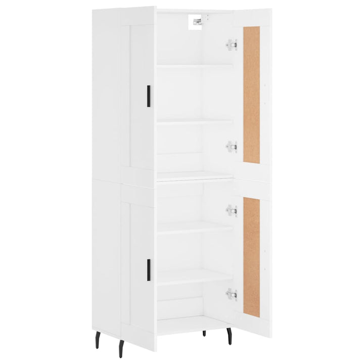 højskab 69,5x34x180 cm konstrueret træ hvid