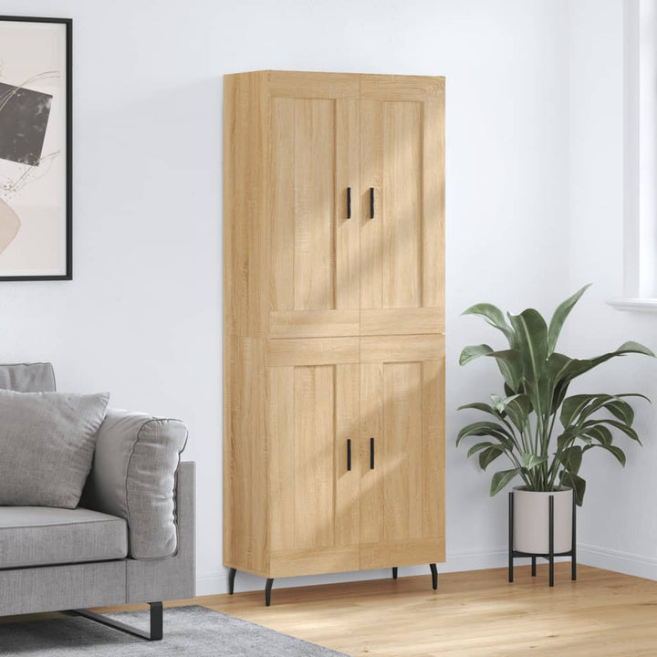 højskab 69,5x34x180 cm konstrueret træ sonoma-eg