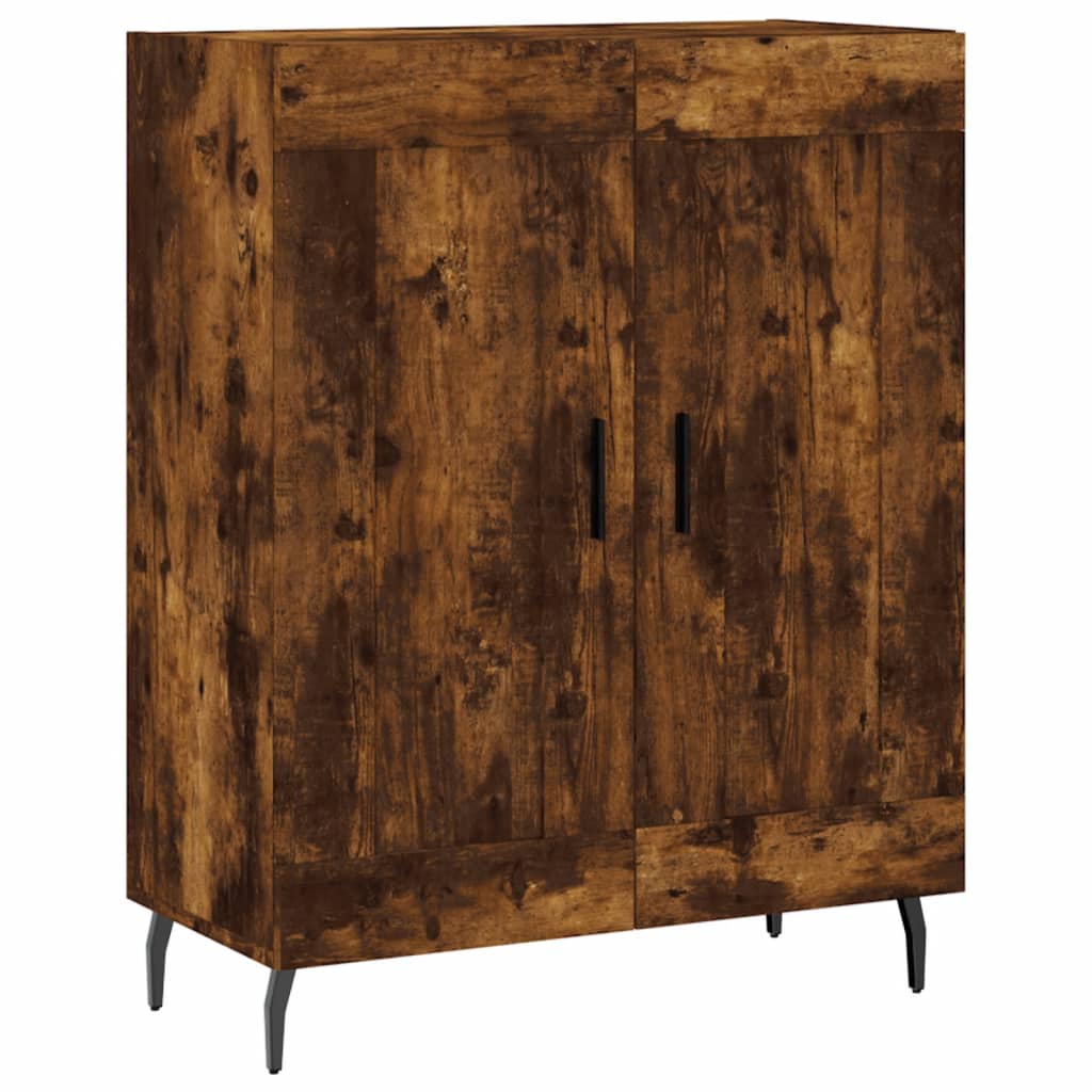 højskab 69,5x34x180 cm konstrueret træ røget egetræsfarve