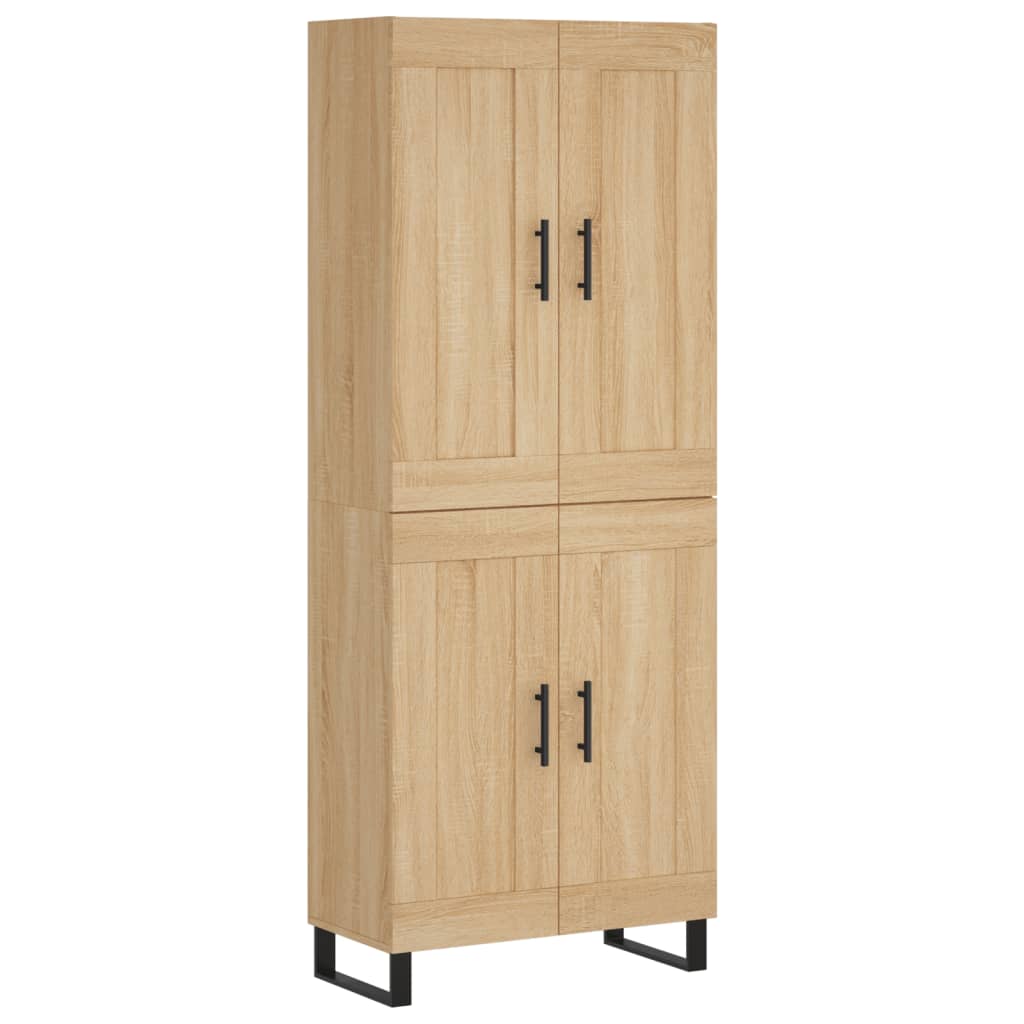 højskab 69,5x34x180 cm konstrueret træ sonoma-eg