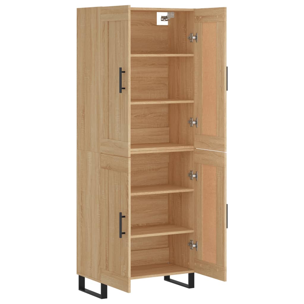 højskab 69,5x34x180 cm konstrueret træ sonoma-eg