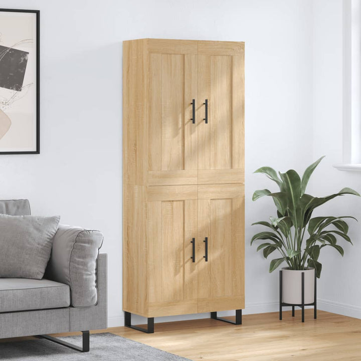højskab 69,5x34x180 cm konstrueret træ sonoma-eg