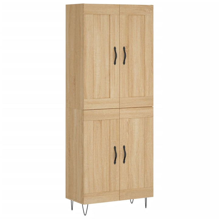 højskab 69,5x34x180 cm konstrueret træ sonoma-eg