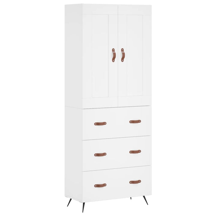 højskab 69,5x34x180 cm konstrueret træ hvid
